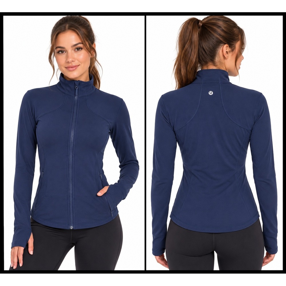 Lululemon Athletica Jacket 8 Shape Jacket Blue Zipper Luon Lightweight